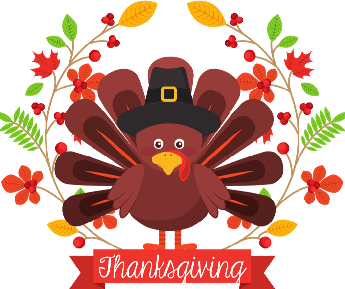 Cute Happy Thanksgiving Turkey Clipart Image