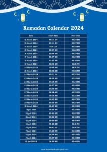 Ramadan Calendar 2024 with Sehri and Iftar Time, See the Time Table and ...